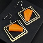 Vintage BALTIC AMBER hangoorbellen – Gedurfde fossiele amber