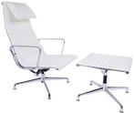 Lounge stoel met Hocker EA124-EA125 wit, Verzenden, Nieuw