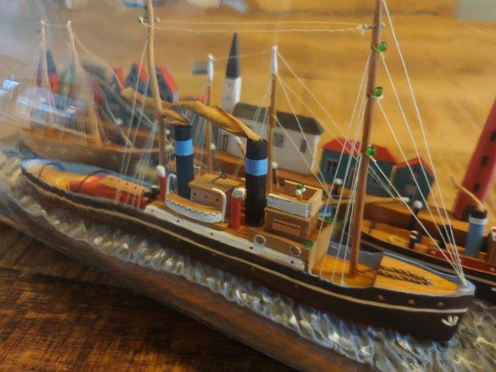 Schip in een fles - Nederland - 4 schepen in een fles, Antiquités & Art, Curiosités & Brocante