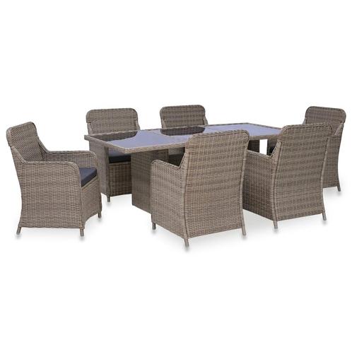 vidaXL Ensemble à manger dextérieur 7 pcs Résine, Jardin & Terrasse, Ensembles de jardin, Neuf, Envoi