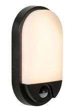 Lucide HUPS Ovale Wandlamp Binnen/Buiten 10W Sensor Zwart, Nieuw, Metaal, Verzenden