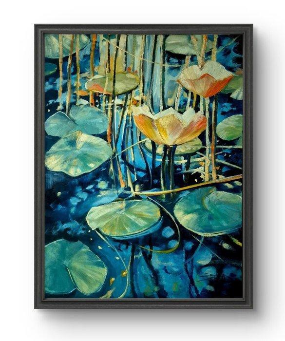 Sonja Brzak - Water Lilies IV, Antiek en Kunst, Kunst | Schilderijen | Modern