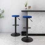 vidaXL Tabourets de bar lot de 2 bleu velours, Verzenden, Neuf