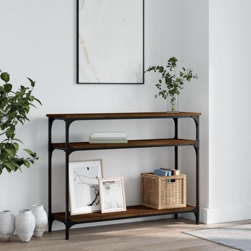 vidaXL Wandtafel 100x29x75 cm bewerkt hout bruin eikenkleur, Huis en Inrichting, Tafels | Bijzettafels, Nieuw, Verzenden