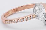 Bague - 18 carats Or rose, Or blanc - 0.56ct. tw. Diamant, Handtassen en Accessoires, Ringen, Nieuw