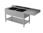 RVS spoeltafel met achteropstand en bodemschap zelfmontage, Zakelijke goederen, Horeca | Keukenapparatuur, Verzenden, Nieuw in verpakking