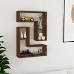 vidaXL Wandschappen 2 st 50x15x50 cm bewerkt hout bruin, Verzenden, Nieuw