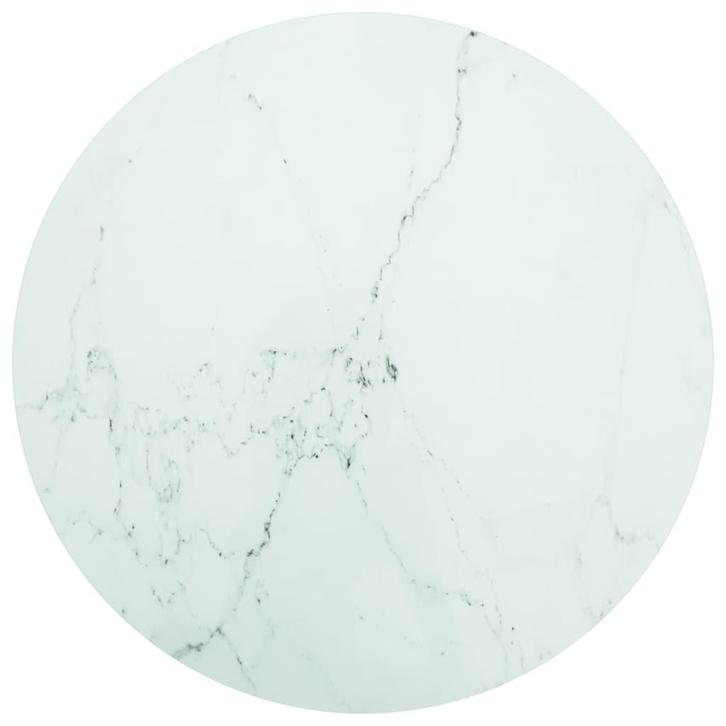 vidaXL Tafelblad Ø80x1 cm gehard glas met marmeren design, Huis en Inrichting, Tafelonderdelen, Nieuw, Verzenden