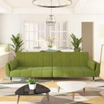 vidaXL Canapé-lit à 2 places avec deux oreillers Vert