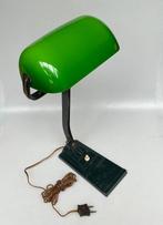 Erpé - Bureaulamp - Staal, Opalineglas groen - Notaris lamp, Antiek en Kunst
