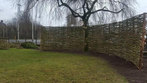 Wilgentenen schutting, gevlochten door de professionals, Tuin en Terras, Tuinhekken en Hekwerk, Tuinhek, Nieuw, Met poort, Hout