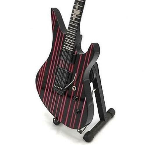 Miniatuur Schecter gitaar met gratis standaard, Verzamelen, Film en Tv, Beeldje, Replica of Model, Nieuw, Verzenden