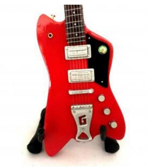 Miniatuur Gretsch Thunderbird gitaar met gratis standaard, Collections, Cinéma & Télévision, Envoi