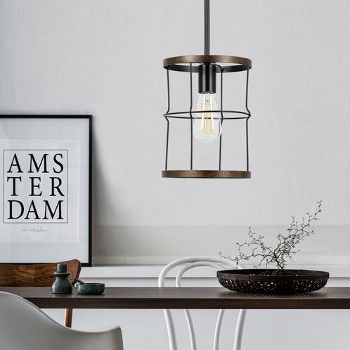 Industriële lampen Hanglamp benson goud zwart, Huis en Inrichting, Lampen | Hanglampen, 75 cm of meer, Nieuw, Metaal, Verzenden