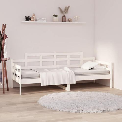 vidaXL Lit de jour blanc bois de pin massif 90x200 cm, Maison & Meubles, Chambre à coucher | Lits, Neuf, Envoi