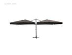 Dubbele hangende parasol Zwart (2 * 300x400cm), Ophalen