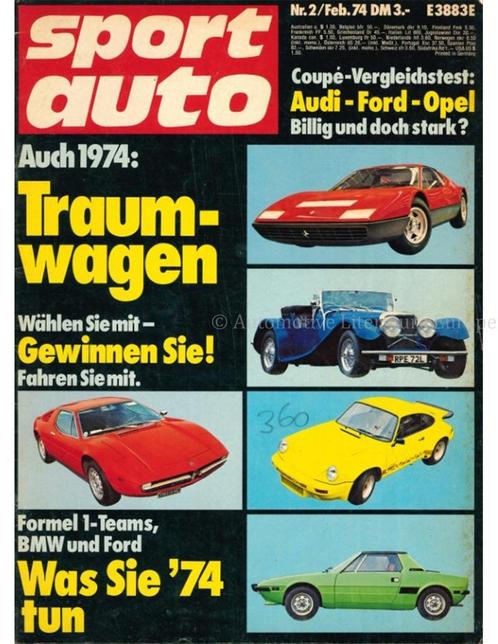 1974 SPORT AUTO MAGAZINE 02 DUITS, Livres, Autos | Brochures & Magazines