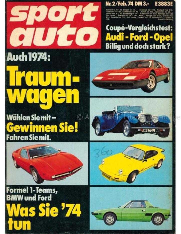 1974 SPORT AUTO MAGAZINE 02 DUITS, Livres, Autos | Brochures & Magazines