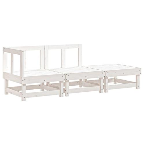 Loungeset Grenenhout Wit | Retour Deal | Voor de Klusser!, Tuin en Terras, Tuinsets en Loungesets, Nieuw, Hout, Loungeset, 4 zitplaatsen
