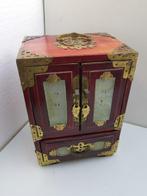 Sieradendoos - Hout, Messing, Steen - Chinees sieradenkastje