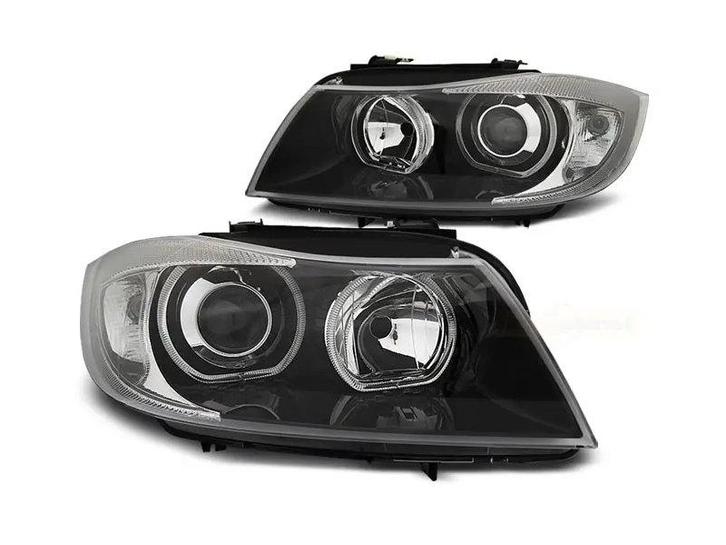 Angel Eyes LED koplampen Black geschikt voor BMW E90 E91, Auto-onderdelen, Verlichting, Nieuw, Universele onderdelen, Verzenden