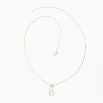 Halsketting - 14 karaat Witgoud Diamant (Natuurlijk) beschikbaar voor biedingen
