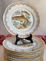 Limoges - Serveerschaal (12) - Plato con diseño de peces y