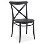 Retro stapelbare stoel 'JACOB' van zwarte kunststof