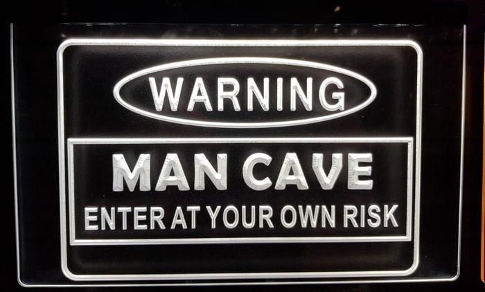 Enter at own risk mancave neon bord lamp LED verlichting lic, Huis en Inrichting, Lampen | Overige, Nieuw, Verzenden