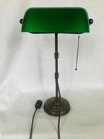 Bureaulamp - Glas, Koper - XXL Bankiers lamp