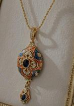 Sans prix de réserve - Collier Argent Saphir - Collier, Handtassen en Accessoires, Kettingen, Nieuw