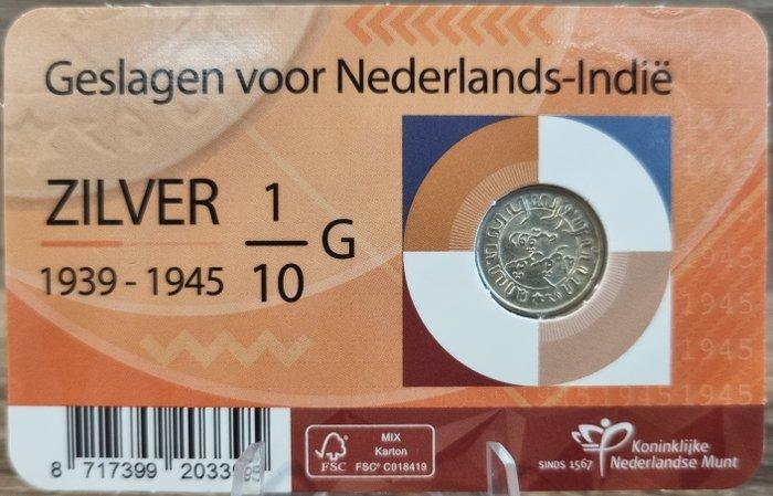 Nederland. 2025 Coincard 1/10de gulden Ned. Indie jaar 1941P, Postzegels en Munten, Munten | Nederland