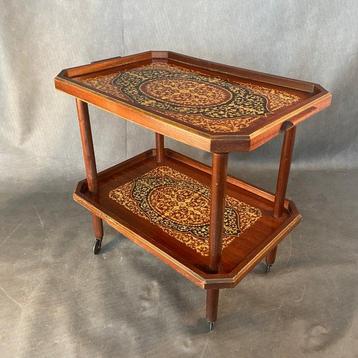 Serveerwagen - Intarsia van roze hout en Italiaans