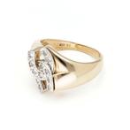 Ring - 10 kt. Geel goud, Witgoud - 0.12ct. tw. Diamant, Nieuw