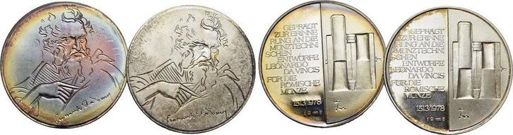1978 Personenmedaille da Vinci, Leonardo 1452 +1519, Univ..., Postzegels en Munten, Penningen en Medailles, Verzenden