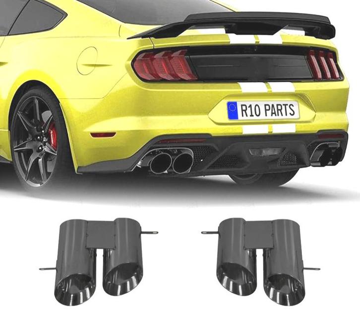 EMBOUTS D´ÉCHAPPEMENT FORD MUSTANG 15-23 LOOK GT500 NOIR BRI, Auto-onderdelen, Uitlaatsystemen, Verzenden