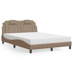 vidaXL Lit avec matelas cappuccino 140x190 cm similicuir, Verzenden