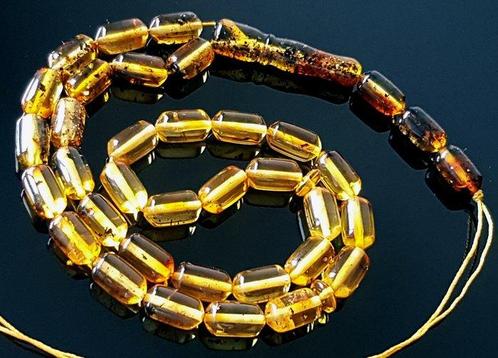 Ambre Chapelet dambre rare, grains de prière, tesbih,, Verzamelen, Mineralen en Fossielen
