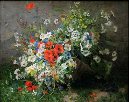 Emma de Vigne (1850-1898) - Great still life with summer, Antiquités & Art, Art | Peinture | Classique