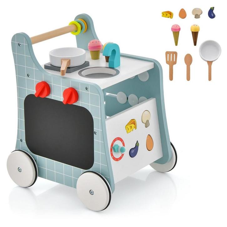 2dekans | Coast 6-in-1 Houten Loopwagen Speelkeuken - Blauw, Kinderen en Baby's, Speelgoed | Overig, Ophalen of Verzenden