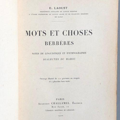 Emile Laoust - Mots et choses berbères. Notes de, Antiek en Kunst, Antiek | Boeken en Manuscripten