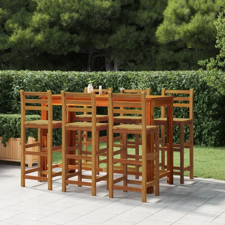 vidaXL Barkrukken 6 st massief acaciahout, Tuin en Terras, Tuinstoelen, Nieuw, Verzenden