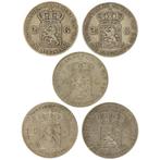 Nederland. 2½ Gulden 1847/1874 (5 stuks)  (Zonder