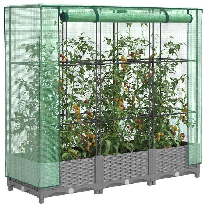 vidaXL Plantenbak verhoogd met kashoes 120x40x123 cm, Tuin en Terras, Bloempotten, Nieuw, Verzenden