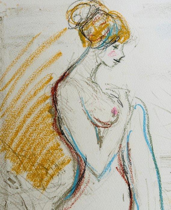 Jacques Pecnard (1922-2012) - Nu - Pastel original signé, Antiek en Kunst, Kunst | Designobjecten