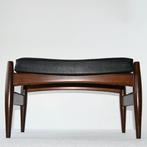 Voetenbank - Hout, Metaal, Kunstleder - Danish Design - H 37, Antiek en Kunst