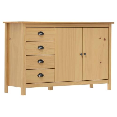 vidaXL Dressoir Hill 130x40x80 cm massief grenenhout, Huis en Inrichting, Kasten | Dressoirs, Nieuw, Verzenden