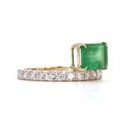 Bague tendance - 14 carats Or jaune - 1.99ct. tw. Émeraude -