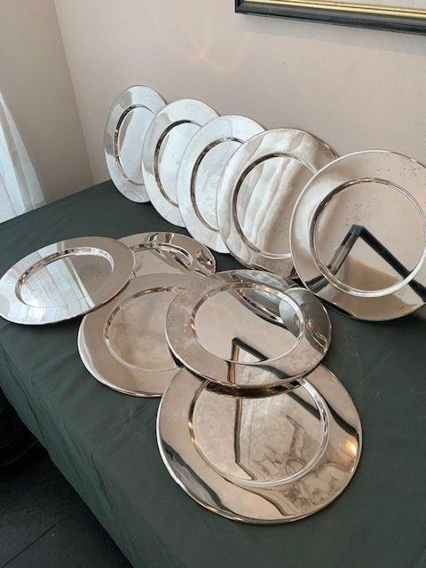 Onderbord (10) - Verzilverd - verzilverde onderborden, Antiek en Kunst, Antiek | Meubels | Tafels