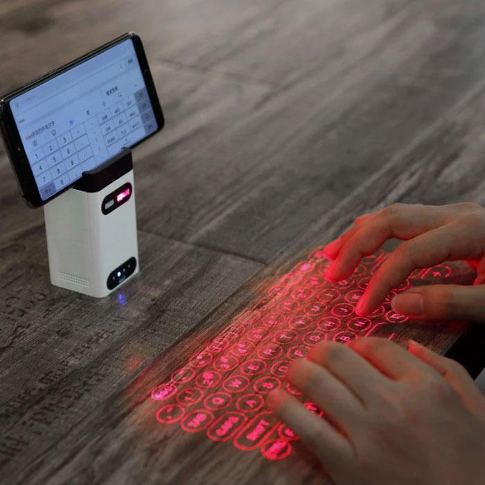 M1 Laser Toetsenbord - Draagbaar Mini Virtueel Keyboard LED, Computers en Software, Toetsenborden, Nieuw, Verzenden